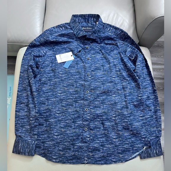 NWT - Robert Graham Men’s Tailored Fit Line-Print Sport Shirt - Size XL - Picture 4 of 10